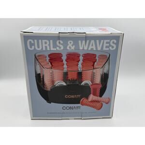 Conair Curls & Waves Multi-Size Hot Rollers Curlers 20 HS83N Pink w/Clips Pre-ow